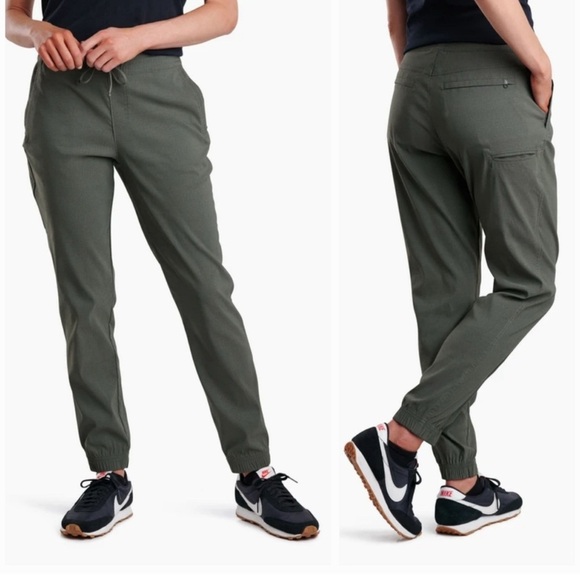 Kuhl Haven Black Olive Dark Green Hiking Pants Joggers Elasticated Waist: XL - Picture 1 of 13